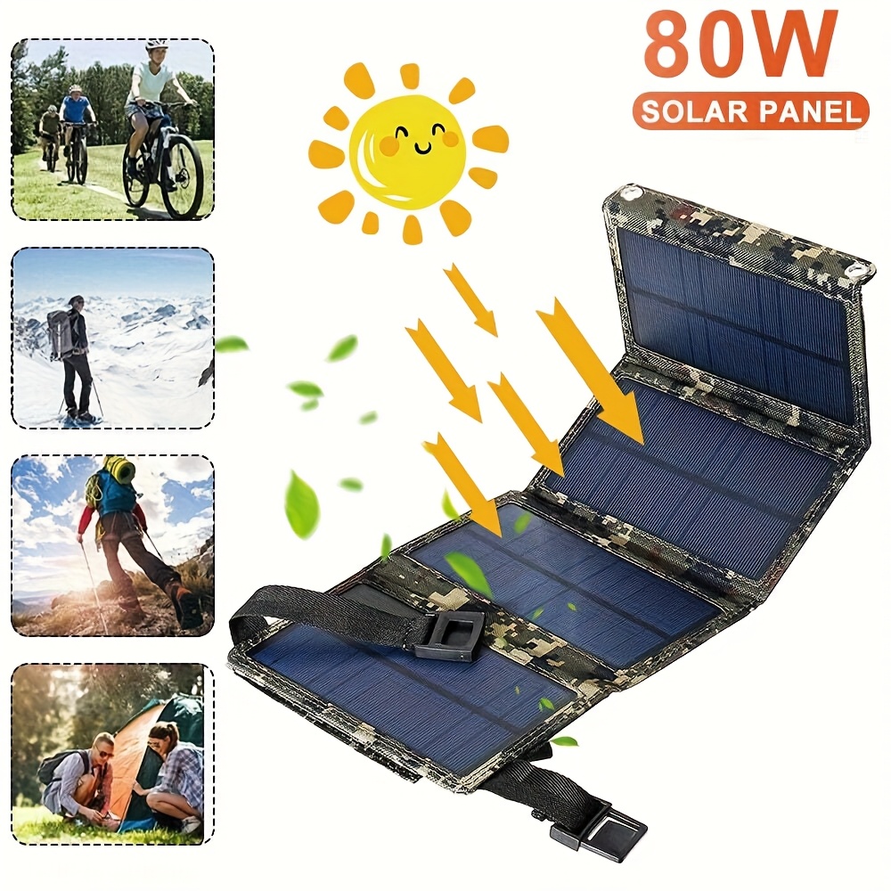 Camping - [Zonnepaneel] 80W draagbaar opvouwbaar zonnepaneel |